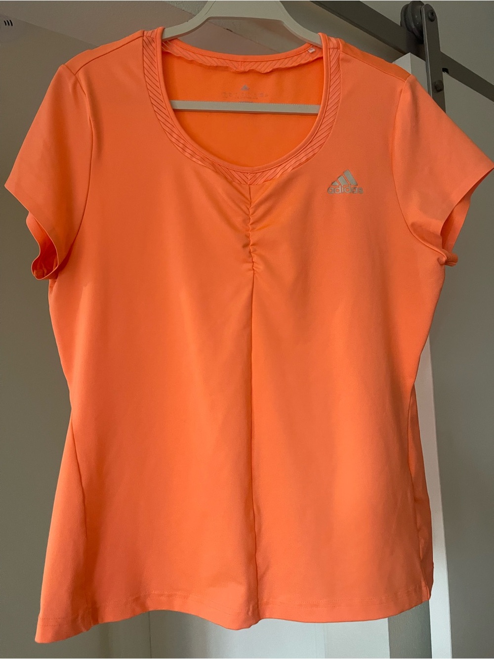 adidas Women’s Short-Sleeve Tennis Tee in Coral Orange
